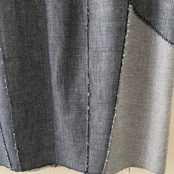 Elie Tahari Indigo 'Judith' Sleeveless Patch Sheath Raw Edge Dress Size 6 - Picture 11 of 13